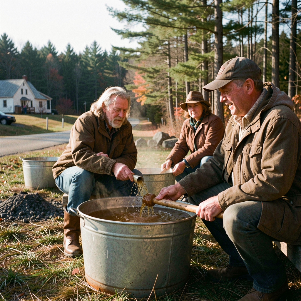 Niall O'Flaherty welcomes visitors to watch sap-to-syrup production, taste grades, and explore the sugarbush.
