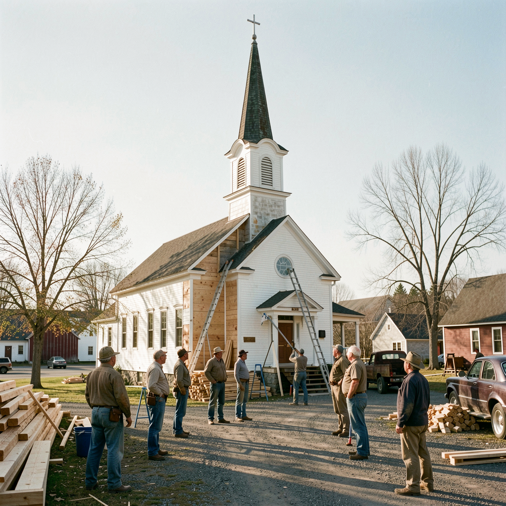 St. Anne's steeple repair reunites alumni of Willow Creek mills, drawing visitors who helped build the town.